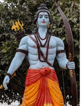 भगवान श्री राम धनुष-बाण धारण किए हुए